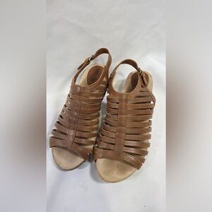 Josef Seibel Ruth Women's 40 Strappy Block Heel Sling Back Sandal Shoes Brown
